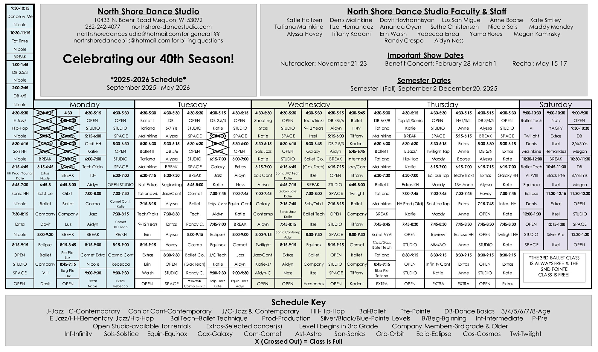 schedule
