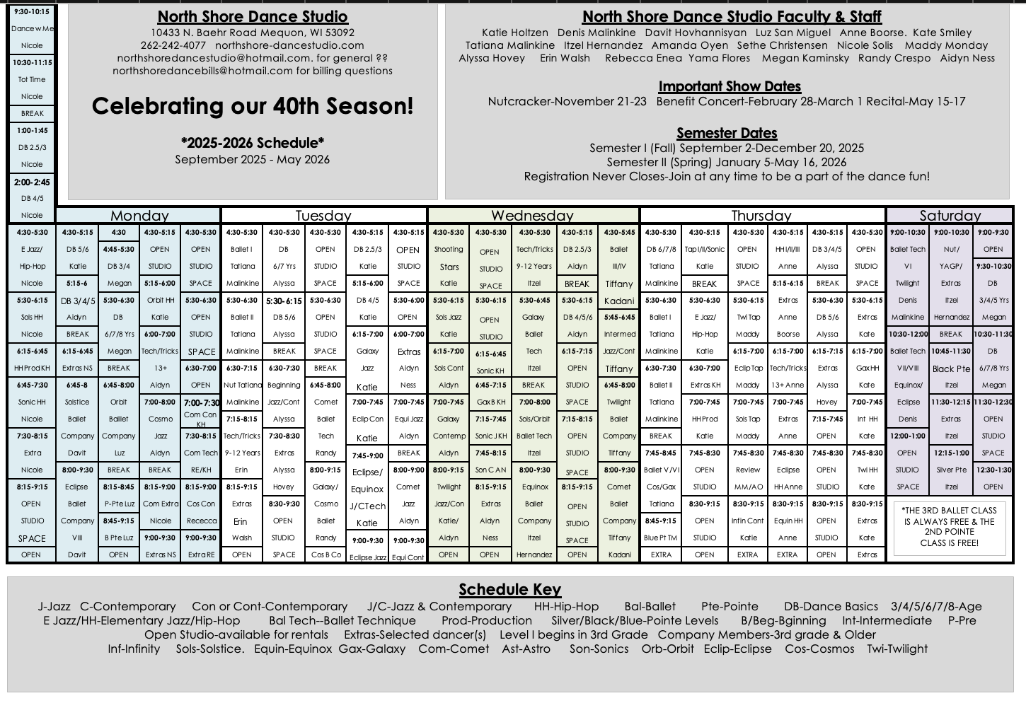 schedule
